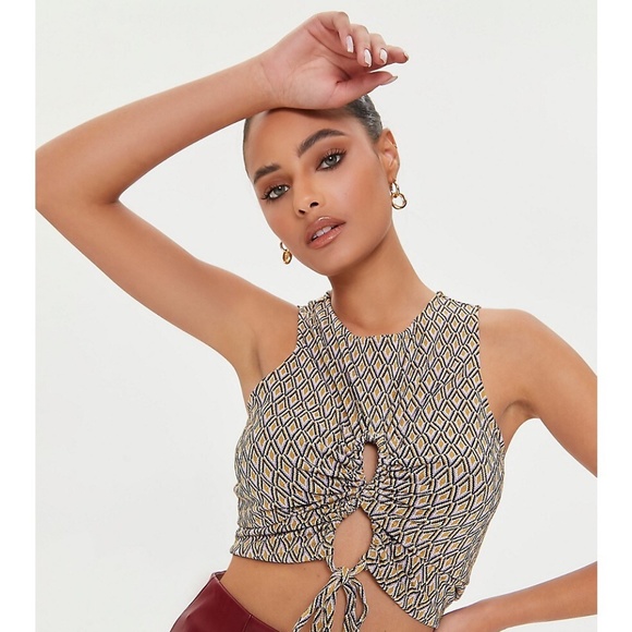 Geo Print Crop Top - Picture 1 of 3